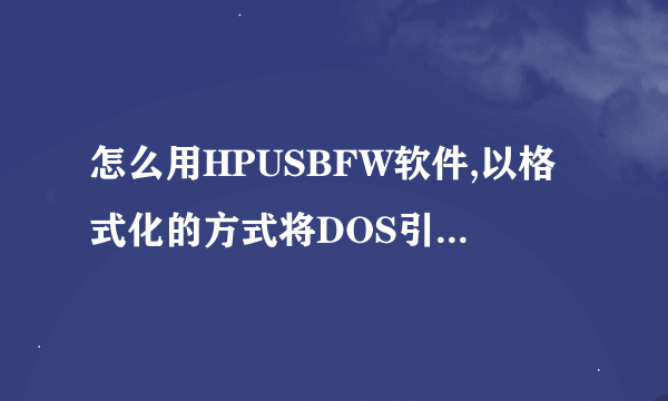 怎么用HPUSBFW软件,以格式化的方式将DOS引导文件写入U盘;