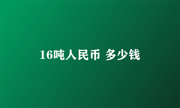 16吨人民币 多少钱