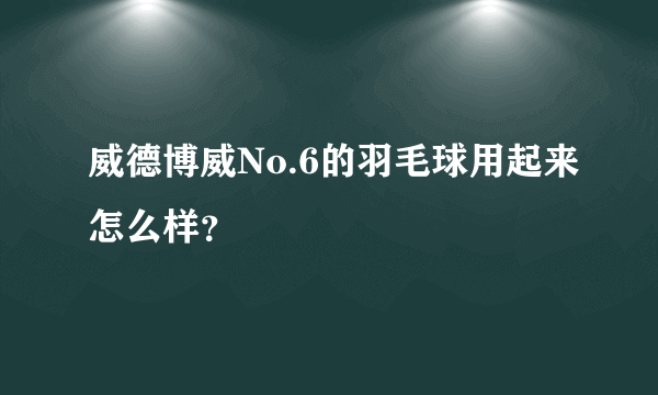 威德博威No.6的羽毛球用起来怎么样？