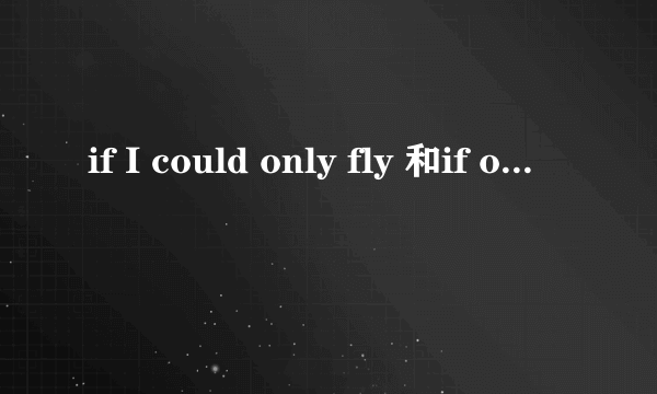 if I could only fly 和if only i could fly