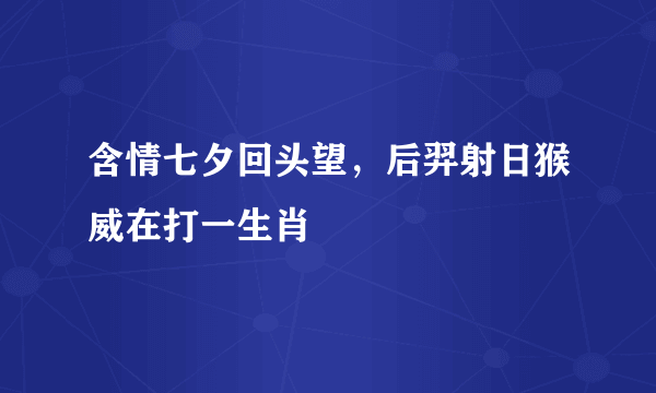 含情七夕回头望，后羿射日猴威在打一生肖