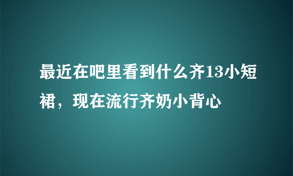 最近在吧里看到什么齐13小短裙，现在流行齐奶小背心