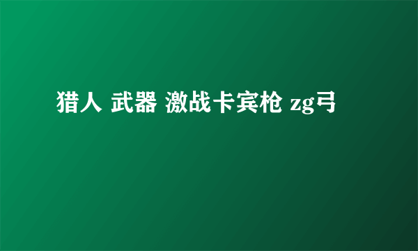 猎人 武器 激战卡宾枪 zg弓