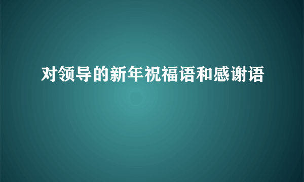 对领导的新年祝福语和感谢语