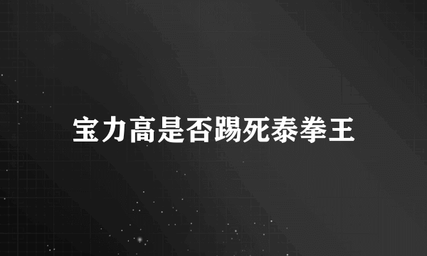 宝力高是否踢死泰拳王