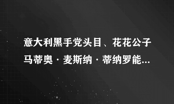 意大利黑手党头目、花花公子马蒂奥·麦斯纳·蒂纳罗能具体说说么？