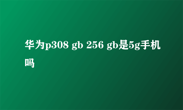 华为p308 gb 256 gb是5g手机吗