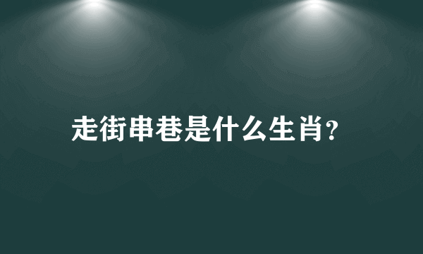 走街串巷是什么生肖？