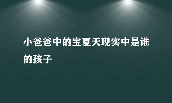 小爸爸中的宝夏天现实中是谁的孩子