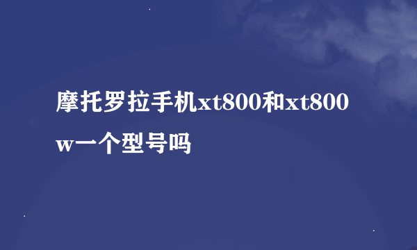 摩托罗拉手机xt800和xt800w一个型号吗