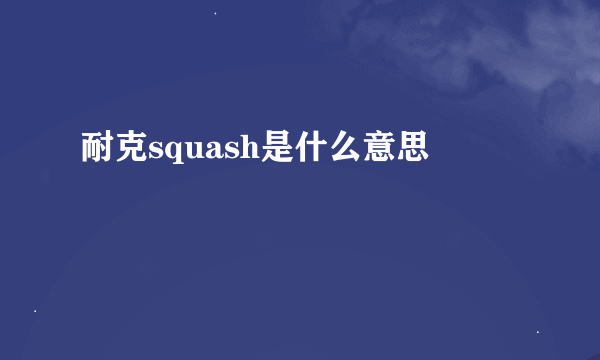 耐克squash是什么意思