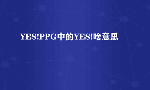 YES!PPG中的YES!啥意思