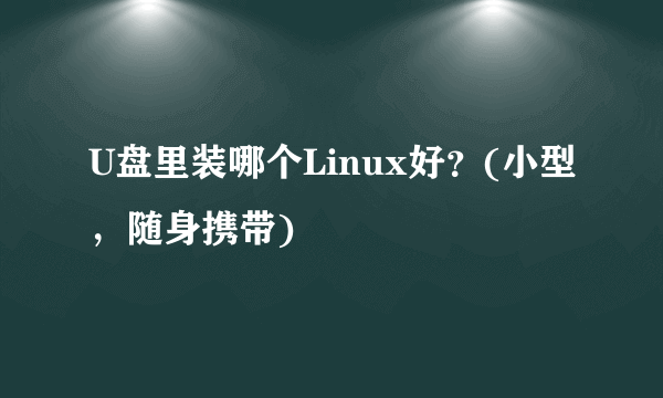 U盘里装哪个Linux好？(小型，随身携带)