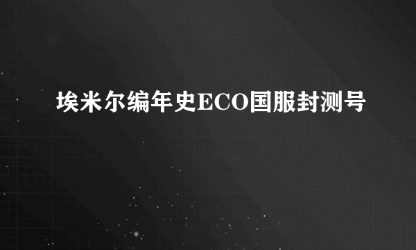 埃米尔编年史ECO国服封测号