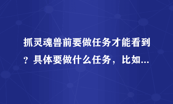 抓灵魂兽前要做任务才能看到？具体要做什么任务，比如海山的火焰龟或者灰熊丘陵的熊