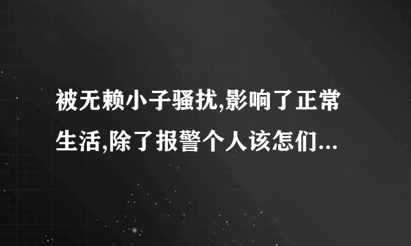 被无赖小子骚扰,影响了正常生活,除了报警个人该怎们办!!能不违法又能制止他们这种行为