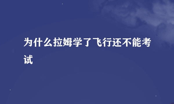 为什么拉姆学了飞行还不能考试