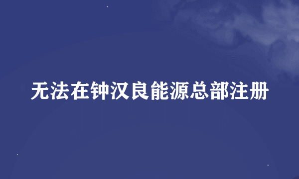 无法在钟汉良能源总部注册