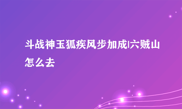 斗战神玉狐疾风步加成|六贼山怎么去