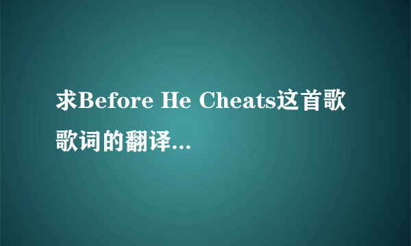 求Before He Cheats这首歌歌词的翻译（中文）