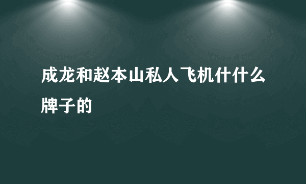 成龙和赵本山私人飞机什什么牌子的