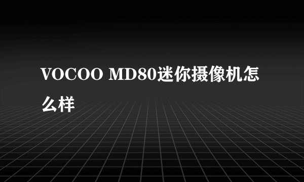 VOCOO MD80迷你摄像机怎么样