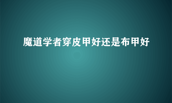 魔道学者穿皮甲好还是布甲好