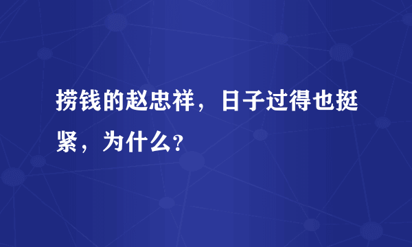 捞钱的赵忠祥，日子过得也挺紧，为什么？