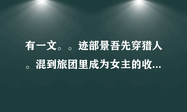 有一文。。迹部景吾先穿猎人。混到旅团里成为女主的收藏品。后来俩人一起穿回网王。求文名