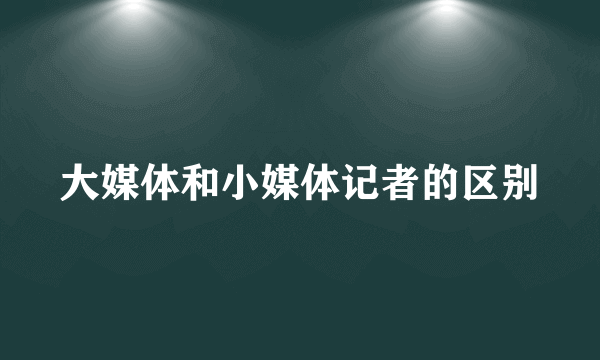 大媒体和小媒体记者的区别