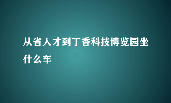 从省人才到丁香科技博览园坐什么车