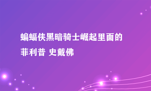 蝙蝠侠黑暗骑士崛起里面的 菲利普 史戴佛