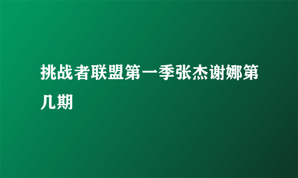 挑战者联盟第一季张杰谢娜第几期