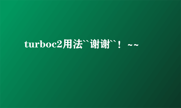 turboc2用法``谢谢``！~~