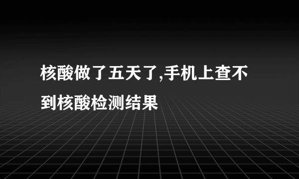 核酸做了五天了,手机上查不到核酸检测结果