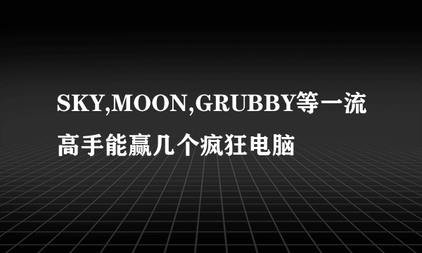 SKY,MOON,GRUBBY等一流高手能赢几个疯狂电脑