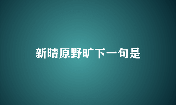 新晴原野旷下一句是