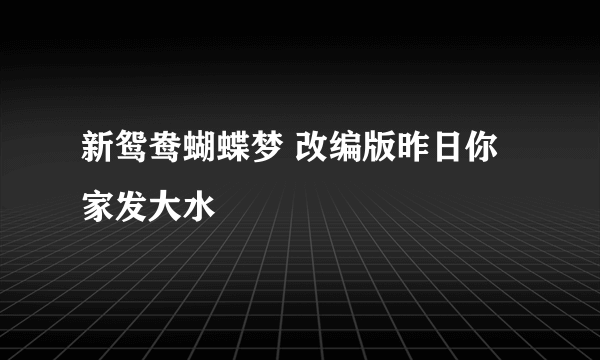 新鸳鸯蝴蝶梦 改编版昨日你家发大水