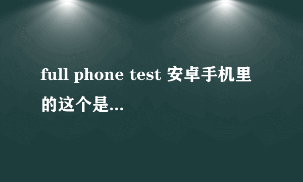 full phone test 安卓手机里的这个是什么意思