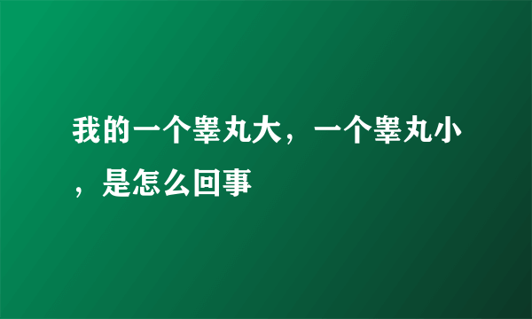 我的一个睾丸大，一个睾丸小，是怎么回事