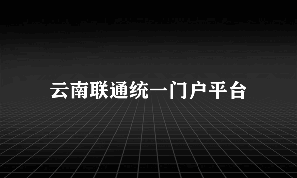 云南联通统一门户平台