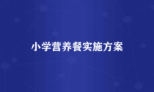 小学营养餐实施方案