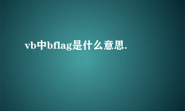 vb中bflag是什么意思.