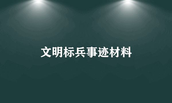 文明标兵事迹材料