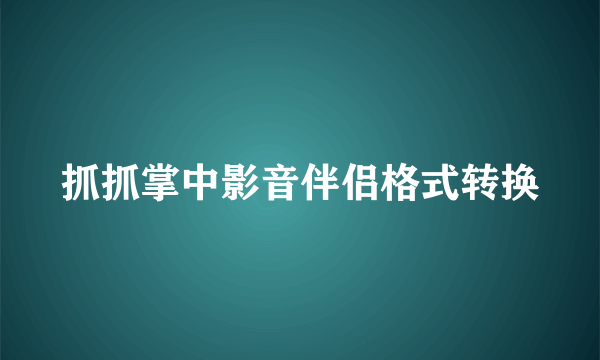 抓抓掌中影音伴侣格式转换