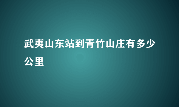 武夷山东站到青竹山庄有多少公里