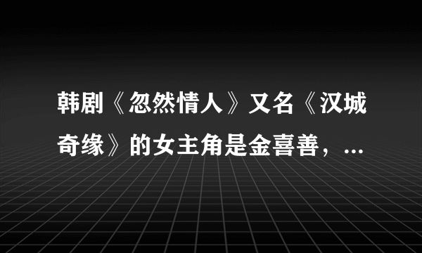 韩剧《忽然情人》又名《汉城奇缘》的女主角是金喜善，男主角是谁？剧情是什么（详细）？