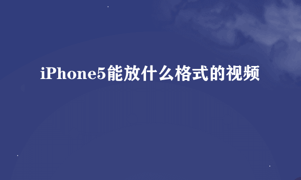 iPhone5能放什么格式的视频