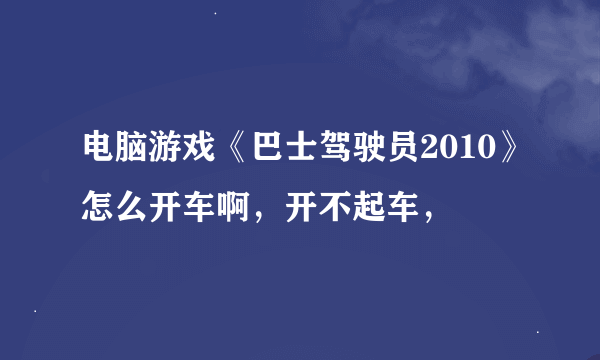 电脑游戏《巴士驾驶员2010》怎么开车啊，开不起车，