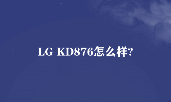 LG KD876怎么样?